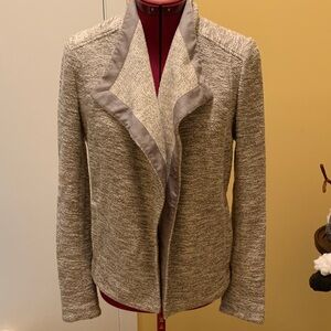 Vince Women's Marbled Drape neck gray Open Front Jacket